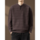 Zimei American retro Henry collar sweater for men in autumn and winter thickened jacquard loose casual sweater for men, brown M _115Jin Jin is equal to within 0.5 kg