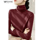 Mrdiane wei turtleneck sweater women's wool sweater fashionable inner layer warm women's bottoming shirt top black one size