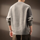 AX Armani broken code 2026 high-end American retro Henry collar men's sweater autumn and winter new style lazy loose long oatmeal color S suitable for 90-110Jin Jin equals 0.5 kg