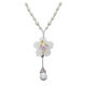 Pearl necklace long Korean version fashionable and versatile 2021 new shell flower pendant hanging chain clothes chain accessories white