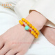 La Yun Feiyin Multi-circle Beeswax Bracelet Women's Chicken Oil Yellow Amber Bracelet Turquoise with Beads Original Niche Design Multi-circle Beeswax Bracelet