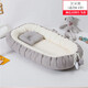 Shijanu Baby Sleeping Bed Portable Newborn Bird's Nest Anti-Stress Sleeping Magic Device Foldable BB Anti-jumping Full Surround - Gray Beige (Suitable for 0-1 Years Old)