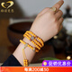 Genomanmen Dreaming Natural Chicken Fat Yellow Beeswax Bracelet Women's 108 Amber Buddha Beads Bracelet Native Buddha Heart Mantra (Ox Tiger) Beads 6mm