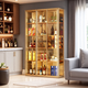 Yusenyi wall-mounted custom-made glass wine cabinet wine cabinet brushed gold display cabinet eight doors