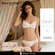 KING WINNER brand new lace underwear women's ultra-thin breathable anti-sagging breathable sponge-free sexy bra set purple set 70A one size fits all