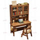 Guijiayuan all solid wood desk study table and chair desk bookcase integrated bookshelf living room desk computer bedroom writing table original white desk + back chair A length, width and height 120*60*195cm desktop thickness 2.2cm