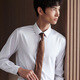 Ankündigung Vogel formelles langärmeliges Hemd Herrenherbst [leicht zu entfernen Flecken] Männer mit langärmeligem weißen Revers Shirt Casual Shirt White 41 (175/96)