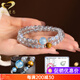 Gnomanman Moonstone Bracelet Double Circle Natural Crystal Bracelet Aquamarine Tiger Eye Stone Lucky Sapphire Beads 6mm