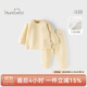 欢喜小熊6个月-3岁婴儿纯棉保暖内衣套装冬季三层保暖薄棉宝宝秋冬衣服