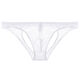 Ice silk double thong men's transparent underwear men's back empty hip lift seamless low waist sexy pants for boys solid color white M