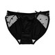 Universal girly scheming, sexy and emotional lace solid color bow low-waisted thin girl underwear, black 12% off for orders of 5 pieces M
