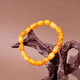 WANJUN Natural Baltic Sea Chicken Fat Yellow Old Beeswax Bracelet Buddha Beads Beeswax Raw Mineral Seed Beads Follow the Shape Passepartout Bead Diameter 7-8mm Old Wax Collection Boutique Comes with Certificate Supports Re-inspection