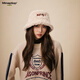 MMOPTOP letter plush fisherman hat for women in autumn and winter, large head circumference, face-showing small hat, warm plus velvet basin hat