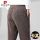 Pierre Cardin Autumn and Winter Velvet Corduroy Men's Pants Elastic Waist Straight Leg Loose Sports Pants Dark Gray Velvet Corduroy Thickened XL 130-150Jin Jin equals 0.5 kg