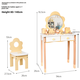 Shantou Lincun children's dressing table princess little girl dressing table wooden playroom artificial toy girl jewelry birthday gift nunukids beech wood dressing table + stool