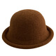 Zhenxi curled edge winter hat women's wool fisherman hat autumn and winter new high-end warm and face-showing small top hat dome hat brown caramel (including wool)