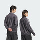 Adidas Couple's Retro Style Woven Stand Collar Jacket Jacket for Men and Women Autumn Adidas Official Clover Dark Gray M