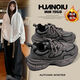 Universal (HUANQIU) American velvet women's 2025 heightening hot model winter wear-resistant dad shoes warm second-cotton small casual black shoes