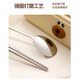 Jialaichen 304 stainless steel chopsticks and spoon set children's portable cutlery box primary school student storage box for one person Dudu bear paint 304 tableware chopsticks + fork + spoon / three-piece set