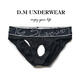 Iosn men's thongs trendy personality with holes and rings sexy cotton double thongs low waist sexy temptation empty TXL trendy black M weight 100-115Jin Jin is equal to 0.5 kg