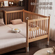 Jianyouge beech spliced bed widened and liftable newborn children's bed baby bedside bed flat bed adult solid wood crib side guardrail lift_+ Class A pure cotton bedside assembly_frame structure_150x60cm