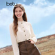 Betu women's 2025 autumn new shirt high-end commuting ruffle collar color-blocked button design top 2509T65