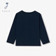 JACADI French boys pure cotton long-sleeved T-shirt spring new versatile round neck top 2044357 Marne blue 112 86 /24M