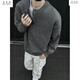 Wu Quanwan gray sweater large size Henry collar sweater men's lazy style inner base sweater jacket black black M recommended 95-115Jin Jin equals 0.5 kg