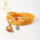 Yogurt Natural Chicken Fat Yellow Beeswax Bracelet 108 Buddha Beads Bracelet Men's and Women's Amber Multi-circle Money Bag Accessories Four Circles Beads 6mm 108 Beads