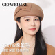 GEFWEIMKL Merino Wool Beret Women's Autumn and Winter New Fashion Bow Felt Hat Western Style Versatile Pure Wool Women's Hat Burgundy One Size Built-in Adjustment Rope