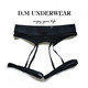 D.M men's underwear low-waisted sexy thong modal wide striped plush soft and empty personality sexy hot T-pants white M100-115Jin Jin is equal to 0.5 kg