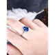 Xidian sapphire ring s925 silver women's style fashionable personality Korean version with diamonds simple sterling silver tanzanite diamond mother's model sterling silver sapphire ring + certificate, live finger ring adjustable