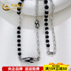 CHINA GOLD Platinum Electric Black Gold Half Beads and Dzi Beads Chain Platinum Electric Black Gold Half Beads and Dzi Beads Chain Approximately 31.03g