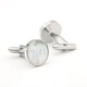 Guiqi French shirt cufflinks simple round light white shell cufflinks with suit unisex cuffs silver cuff nails silver
