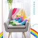 Coral fleece rainbow blanket material package skin-friendly fleece yarn hand-woven coral fleece blanket baby blanket small rainbow blanket material (about 110/120)