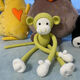 Yusenyi long-armed monkey curtain straps handmade iy material package wool knitting crochet gift yellow flower color free tool +