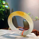 Layun Jade Sound Burmese Jade Yellow Jade Ice Waxy Type Bracelet Positive Circle Chicken Oil Yellow Honey Color Old Pit Jade Bracelet Jade Processed Bracelet Inner Diameter 50-52mm