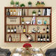 Zhong Zhanggui wall-mounted wine rack simple wine cabinet multi-layer restaurant wall wine rack hotel creative hanging wall cabinet storage rack bookshelf light walnut three-layer 100x100 deep 20cm
