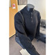 Pugos Lei Jun's same style gray sweater large size Henry collar sweater men's lazy style inner base sweater jacket black M (recommended 95-115Jin Jin equals 0.5 kg)