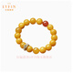La Yun Feiyin Baltic Sea Beeswax Bracelet Women's 12 Zodiac Beads for the Year of the Buddha Genuine Raw Stone Chicken Fat Yellow Amber Bracelet 8mm Void Tibetan Bodhisattva (Tiger/Ox)