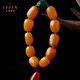 Layun Feiyin beeswax bracelet with chicken fat yellow old beeswax natural amber rough stone for men and women Nanhong accessories bracelet about 35 grams (with certificate)