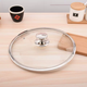 Yusenyi wide edge thickened universal non-slip tempered glass pot lid transparent brown glass lid wok steamer soup pot lid brown stainless steel handle 30cm