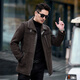 CJZ leather coat men's fur all-in-one casual winter thickened sheepskin warm mid-length coat men's leather jacket fur gray XL