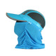 WE FLOWERWEFOX outdoor anti-snort fishing hat with mask scarf to cover face and neck breathable anti-mosquito hat blue