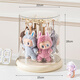 LINGX BOX sporadic box labubu pendant rotating display storage box transparent labubu plush toy doll hand-made blind box display stand rotatable milk white-1 pack