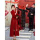 Shifansen (SHIFANSEN) Toast Wear Bride 2025 New Winter Clothes Red Engagement Dress New Chinese Style Wedding Clothes Long Sleeve Autumn and Winter Burgundy Chinese New Style S Recommendation 92-100Jin Jin is equal to 0.5 kg