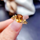 Fat Donglai same style citrine ring s925 silver Brazilian women 6*8mm