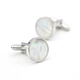 Guiqi French shirt cufflinks simple round light white shell cufflinks with suit unisex cuffs silver cuff nails silver