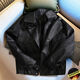 秋冬季加绒保暖皮衣男士休闲外套2024新款潮牌痞帅假两件皮夹克 黑色加绒 2XL 2XL建议120-140斤