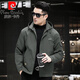 Pierre Cardin high-end casual fleece jacket for men 2025 spring and autumn new windproof soft shell jacket plus fleece middle-aged dad men's jacket black high-end fabric fleece lining 175/L 120-137Jin Jin equals 0.5 kg